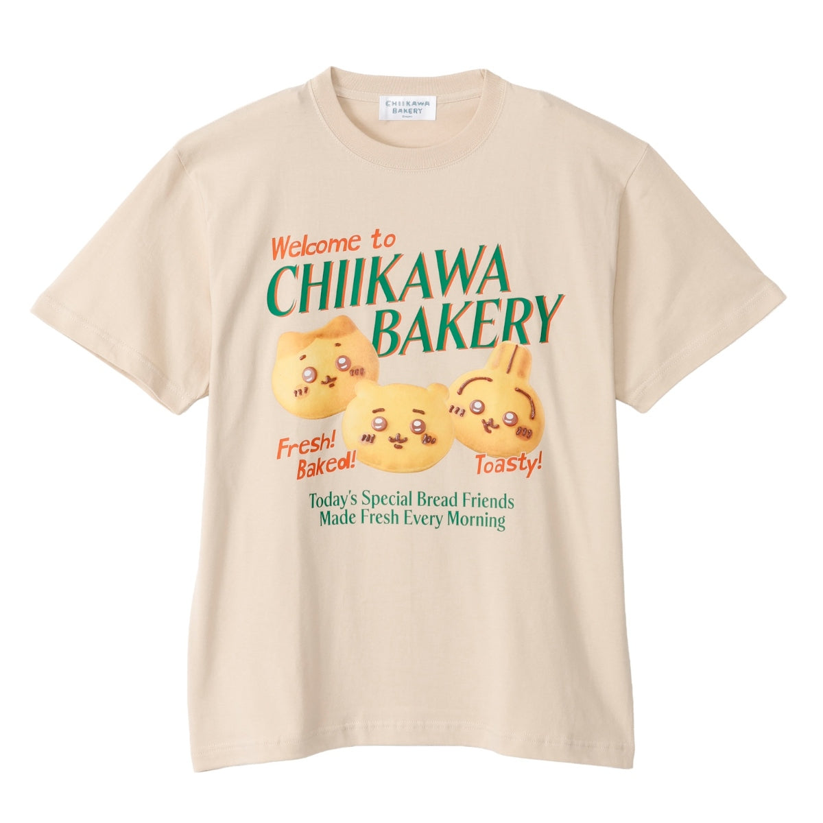 ちいかわ ちいかわベーカリー Tシャツ 実写パンなみんな ベージュ M
