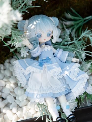 節気の癒し」 BJDブラインドドール シリーズ 高約17cm PVC&ABS素材 1/12 BJDスペシャルボディ 女の子のギフト 関節可動フィギュア 塗装済み プレゼントハンドモデルの装飾品(Blue)
