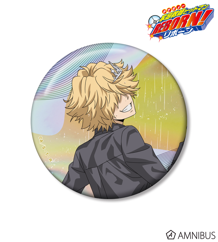 描き下ろし ベルフェゴール（10年後） 戦う背中×雨ver. 75mmオーロラ缶バッジ