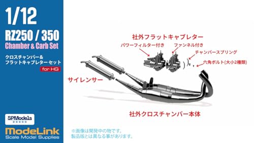 モデリンクジャパン 1/12 RZ250/RZ350用 クロスチャンバー&キャブレターセット (H社用) プラモデル用パーツ SP12001