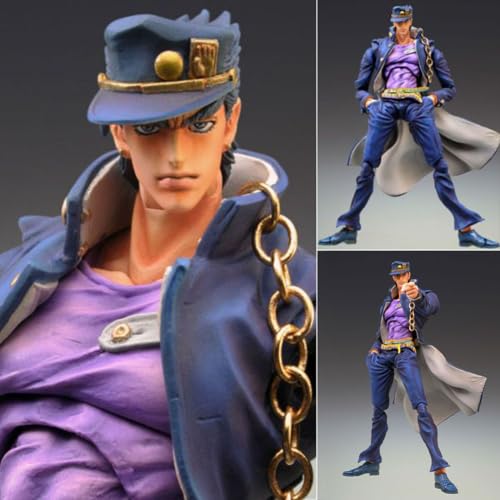 MABAIUDE JJBA 九条承太郎 アクションフィギュア、16cmアニメフィギュア像モデル、アクセサリー付き可動フィギュア 顔変更可能、JJBAフィギュア ハンドメイドコレクションギフト