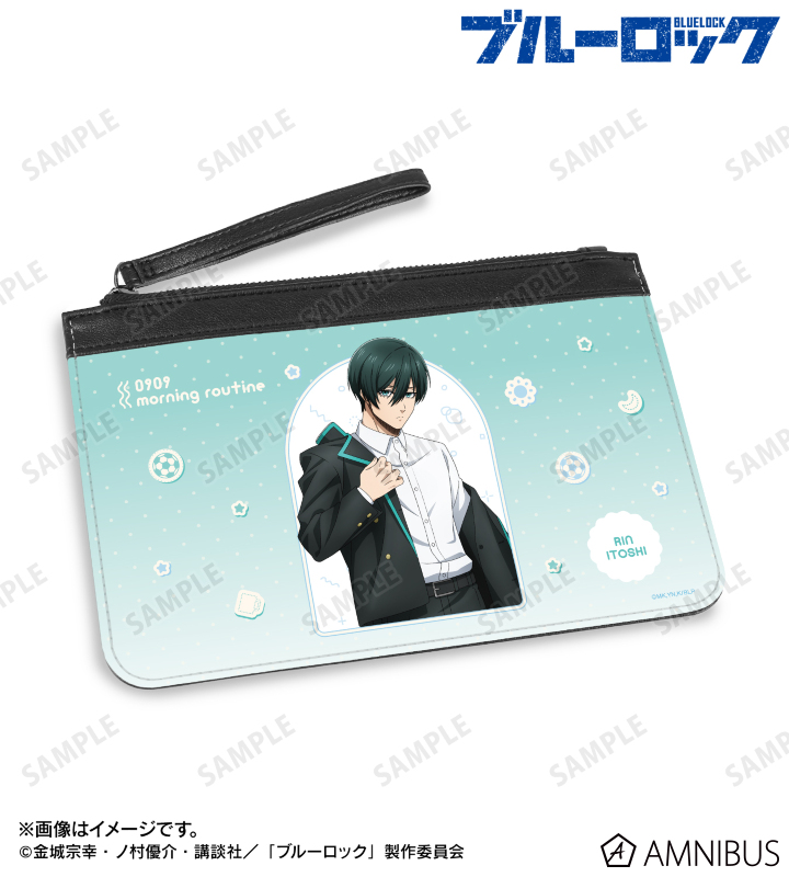 描き下ろし 糸師 凛 モーニングルーティンver. PUレザーフラットポーチ