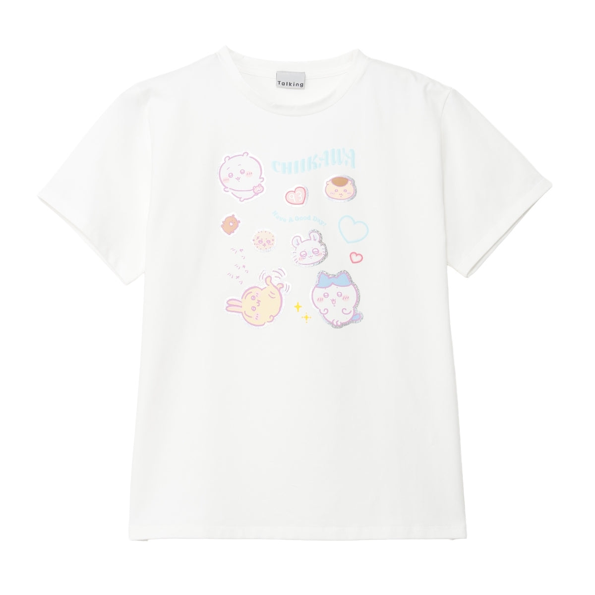 ちいかわ 箔プリントTシャツ DECO(みんな)ホワイト