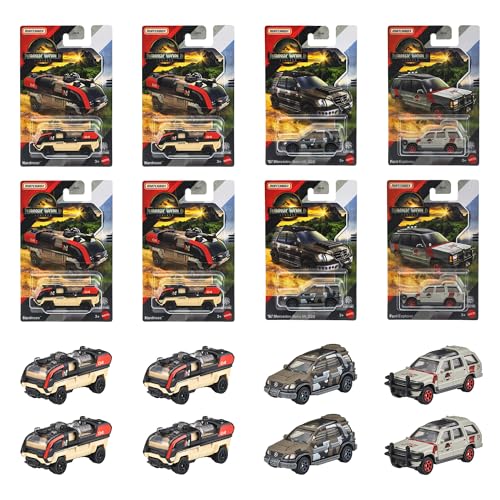 マッチボックス(Matchbox) ジュラシック・ワールド ベーシックカー 乗り物おもちゃ ミニカー 24台入り BOX販売 3歳から マルチ 986B-JGL59