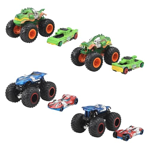 ホットウィール(Hot Wheels) モンスタートラック + ダイキャストカー アソートメント 乗り物おもちゃ ミニカー 8セット 計16台入り BOX販売 3歳から マルチ GRH81-986T