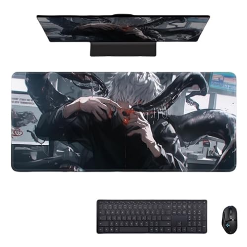 東京喰種 金木研 マウスパッド ゲーム/オフィス用マウスパッド 大型 東京喰種トーキョーグール グッズ テーブルマット キーボードマット コンピュータデスクマット パソコンマット 多用途 滑り止め プレゼント (色-5,90*40*0.3cm) [並行輸入品]