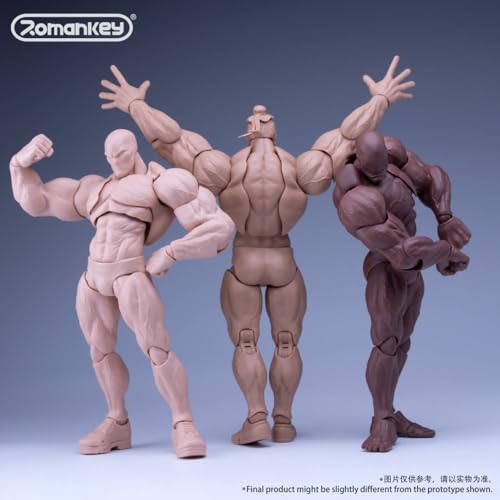 Romankey 1/12 フィギュア 男性 超可動 Big Guy 素体 セット フルセットアクションフィギュア UMS003 (ブラック)