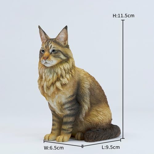JXK 1:6サイズ メインクーン 猫 11.5cm 座り姿 フィギュア リアル プラモデル 模型 オリジナル スタチュー 完成品 コレクション 情景 誕生日 プレゼント 装飾 撮影道具 インテリア 置物、364A [並行輸入品]