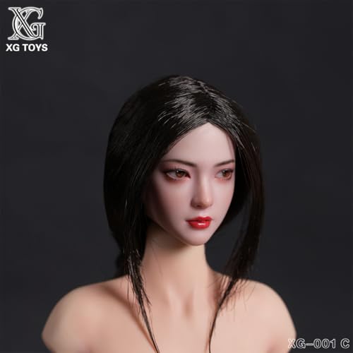 HiPlay XG Toys 1/6 アジア美女 ヘッド XG‑001C 可動眼 ドール用 頭 塗装済み