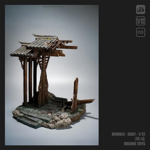 HiPlay MOjingtoys 1/12 モジュールシリーズ 溯垣 残欠山門·古風シーン S007 フィギュア用 地台 スタンド ディスプレイ ベース 塗装済み 完成品