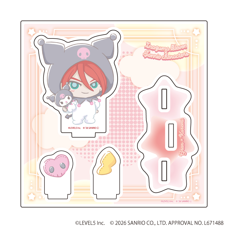 イナズマイレブン×サンリオキャラクターズ_アクリルスタンドプレート42/グラン×クロミ(コラボイラスト)