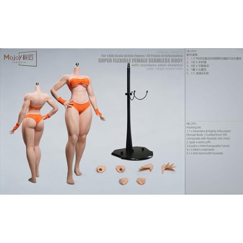 HiPlay 模匠スタジオ Mojoy 1/6 格闘風 女性 素体 ヘッドなし MJ-CF01 足取れない 大胸版 美白肌 ボディ フィギュア 超可動
