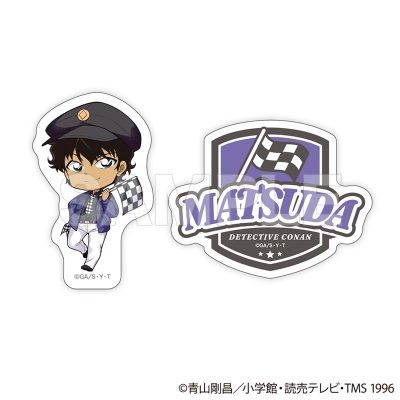 【グッズ-ステッカー】名探偵コナン ダイカットステッカー2枚セット チェッカーフラッグ① (松田 陣平)【再販】