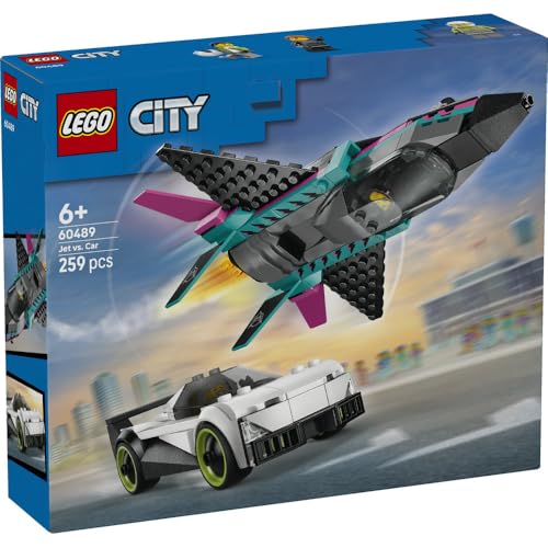 レゴ(LEGO) シティ ジェット機とスポーツカーのスピード対決 おもちゃ 玩具 誕生日 プレゼント ブロック 知育 男の子 女の子 子供 6歳 7歳 8歳 9歳 乗り物 車 ミニカー 乗り物 飛行機 飛行船 60489