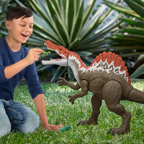 マテル ジュラシックワールド(JURASSIC WORLD) スーパービッグ!スピノサウルス 子供向けフィギュア 恐竜 おもちゃ 全長:約92cm ミニフィギュア2体付き 4歳から ブラウン JKD77
