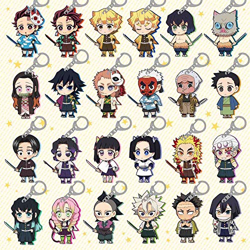 鬼滅の刃 グッズ キーホルダー 24枚セット 萌えグッズ 材料 耐久性に優れ 軽量 キーホルダー キーチェーン イベント 日常通勤使用 鬼滅 周辺 装飾 キーチェーン キーホルダー 装飾 コスプレ 道具 (24枚セット)