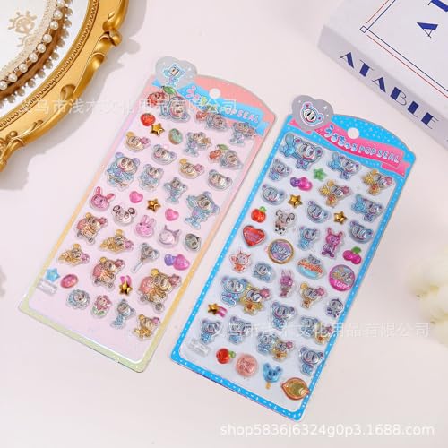 3dシール 可愛いシール 2枚セット 携帯電話飾り用 DIY用 手帳用 貼り付け可能 手芸用品大容量 スマホケース 手帳 diy 贈り物ごほうび (SX4)