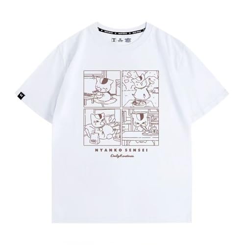 [CCOSPEN] 夏目友人帳 グッズ Tシャツ 夏服 半袖 スポーツ＆アウトドア ニャンコ先生 斑 メンズ 大きいサイズ コスプレ衣装 速乾性 快適な軽い ビッグシルエット オーバーサイズ 柔らかい 耐久性 通気性 (L,6) [並行輸入品]