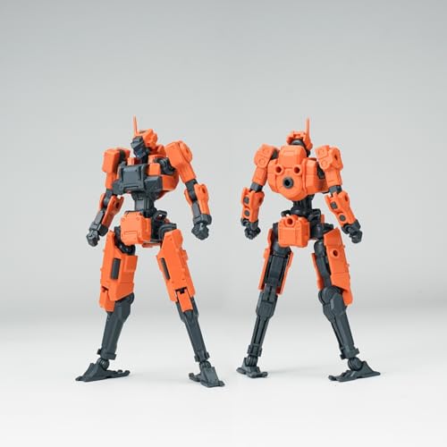 「HAORAYU」酋長大陸 1/18 新型鋒狼 2IN1 プラモデル ロボット 可動 組立 モデル 蜜柑色