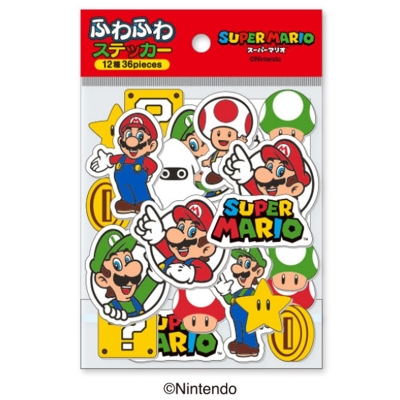 【グッズ-シール】スーパーマリオ ふわふわステッカー【再販】