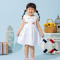 襟付き刺繍切替ワンピース