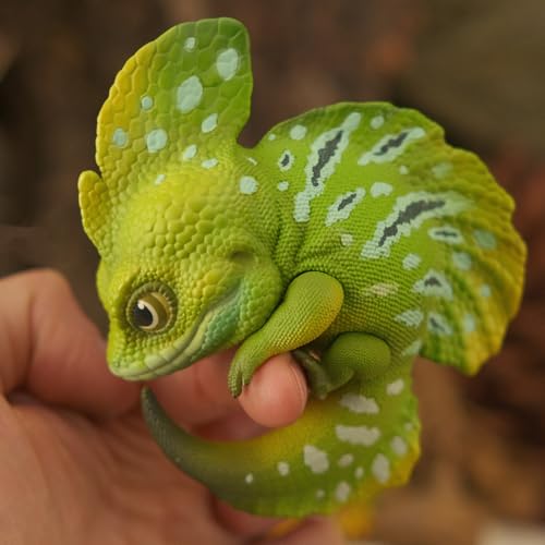 博物志 アカメカブトトカゲ グリーンイグアナ フトアゴヒゲトカゲ 12cm リアル フィギュア プラモデル 模型 オリジナル スタチュー コレクション 贈り物 情景 誕生日プレゼント 装飾 撮影道具 置物 (グリーンバシリスク) [並行輸入品]