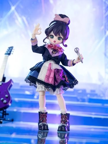 子犬のカラフルなワードローブ BJDブラインドドール シリーズ 高約16cm PVC&ABS素材 1/12 BJDスペシャルボディ 女の子のギフト 関節可動フィギュア 塗装済み プレゼントハンドモデルの装飾品(Purple)