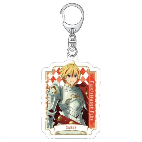 Fate/strange Fake アクリルキーホルダー 周辺ストラップ ペンダントプレゼント コスプレ道具 グッズ 軽量 工芸品 萌えグッズ 誕生日 ギフト 撮影 プレゼント (A) [並行輸入品]