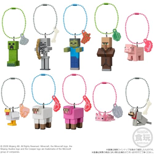 バンダイ(BANDAI) マインクラフト マスコット＆ビスケット ビスケット 食玩 【BOX販売/10個セット】