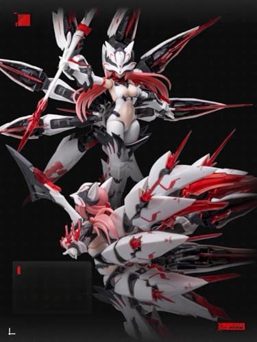 1/12スケール 九尾狐-妲己 ダブル素体 プラモデルキット塗装済メカ娘 機娘 可動 組み立て プラモデルプラスチック製機甲ロボットフィギュア アクションモデルフィギュア プレゼント E-MODEL組立キット 全高約16cmプレ塗装フェイス4種 九尾エフェクトパーツ 豊富な武器 [並行輸入品]