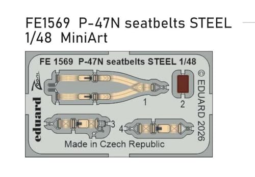 エデュアルド 1/48 P-47N シートベルト (ステンレス製) (ミニアート用) プラモデル用パーツ EDUFE1569 (飛行機)