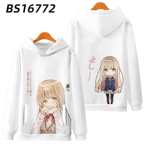 [LAOMI] お隣の天使様 パーカー 椎名真昼 藤宮周 お隣の天使様にいつの間にか駄目人間にされていた件 グッズ コスプレ衣装 長袖 運動パーカー Hoodie 日常服 可愛い レディース 秋冬服 (7,4XL 薄手)