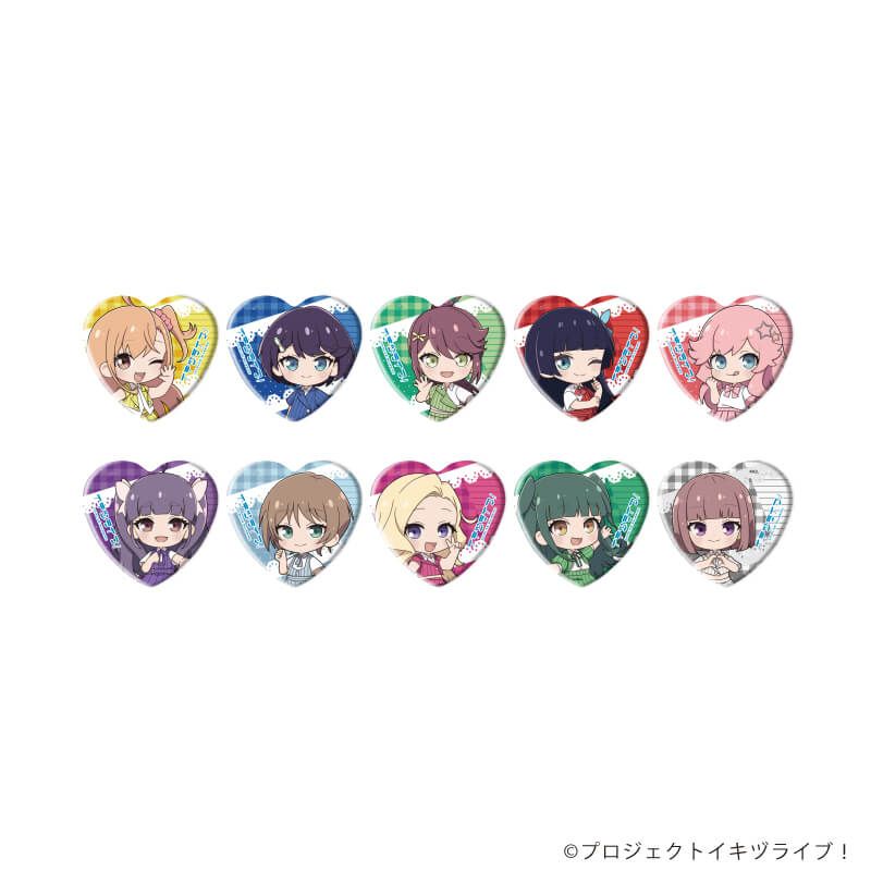 ハート型缶バッジ「イキヅライブ！ LOVELIVE! BLUEBIRD」03/コンプリートセット(全10種)(ミニキャライラスト)