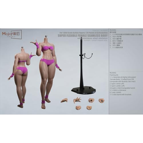 HiPlay 模匠スタジオ Mojoy 1/6 格闘風 女性 素体 ヘッドなし MJ-BD02 足取れる 小胸版 サンタン肌 ボディ フィギュア 超可動