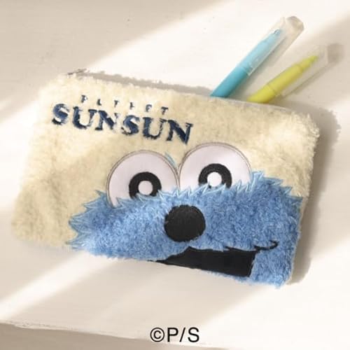 エンスカイ パペットスンスン もこもこフラットポーチ 約120×200×10mm ポリエステル