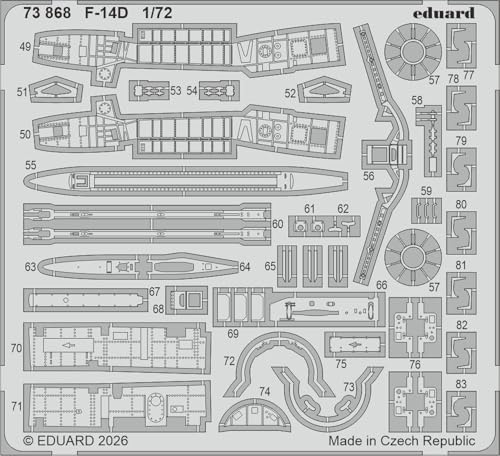 エデュアルド 1/72 グラマン F-14D トムキャット エッチングパーツ (タミヤ用) プラモデル用パーツ EDU73868 (航空機)