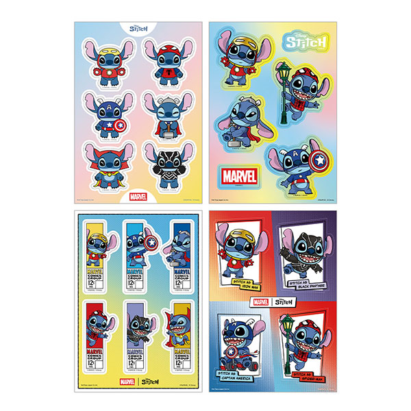 ホットトイズ・ZAKKA コスビ・ステッカー「マーベル|スティッチ」4枚セット[ホットトイズ]《発売済・在庫品》
