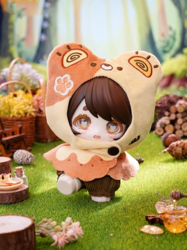 BJDブラインドドール シリーズ 高約14-15cm PVC&ABS素材 1/12 BJDスペシャルボディ 女の子のギフト 関節可動フィギュア 塗装済み プレゼントハンドモデルの装飾品(Brown)