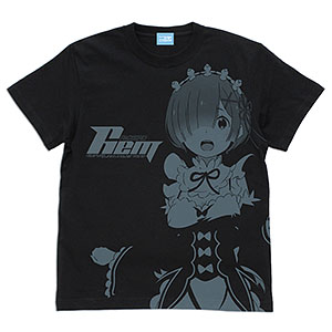 Re：ゼロから始める異世界生活 レム オールプリントTシャツ/BLACK-L