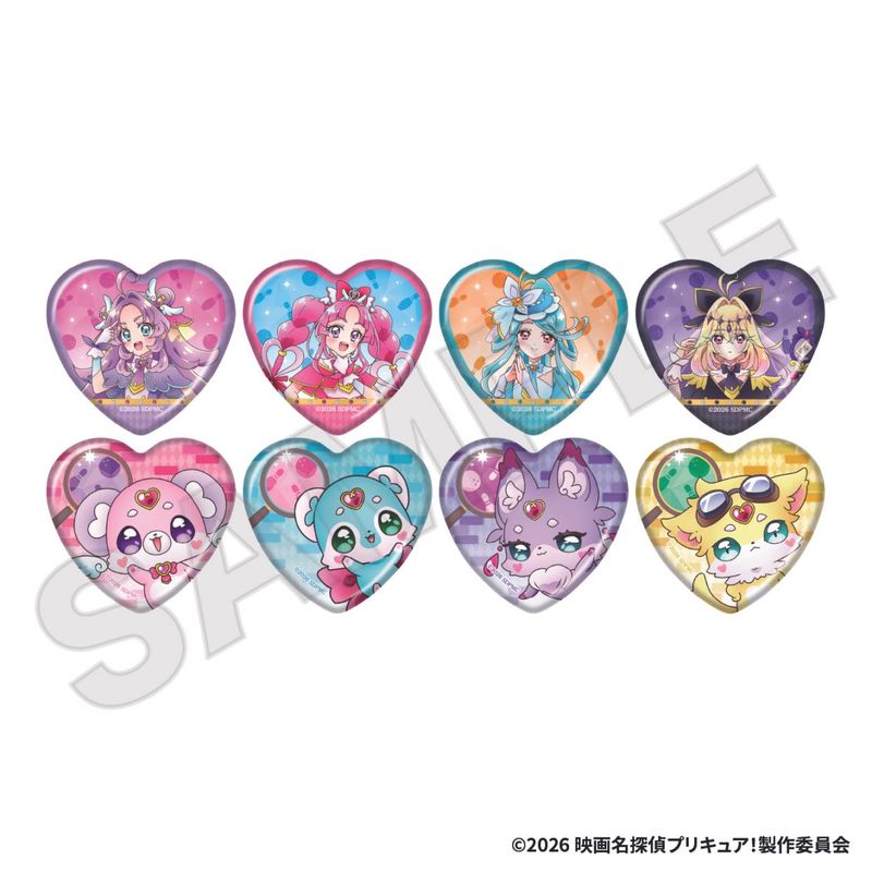 「11月下旬頃以降発送」『映画名探偵プリキュア!』×ラウンドワン トレーディングハート型缶バッジ<第1弾>単品