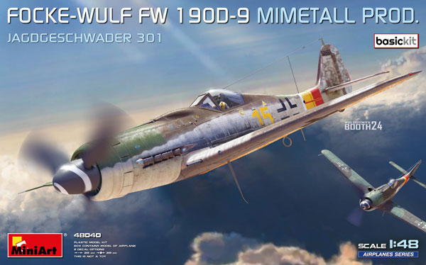 ミニアート 1/48 フォッケ・ウルフ Fw 190D-9 ミメタール製 ベーシックキット 第301戦闘航空団 プラモデル MA48040