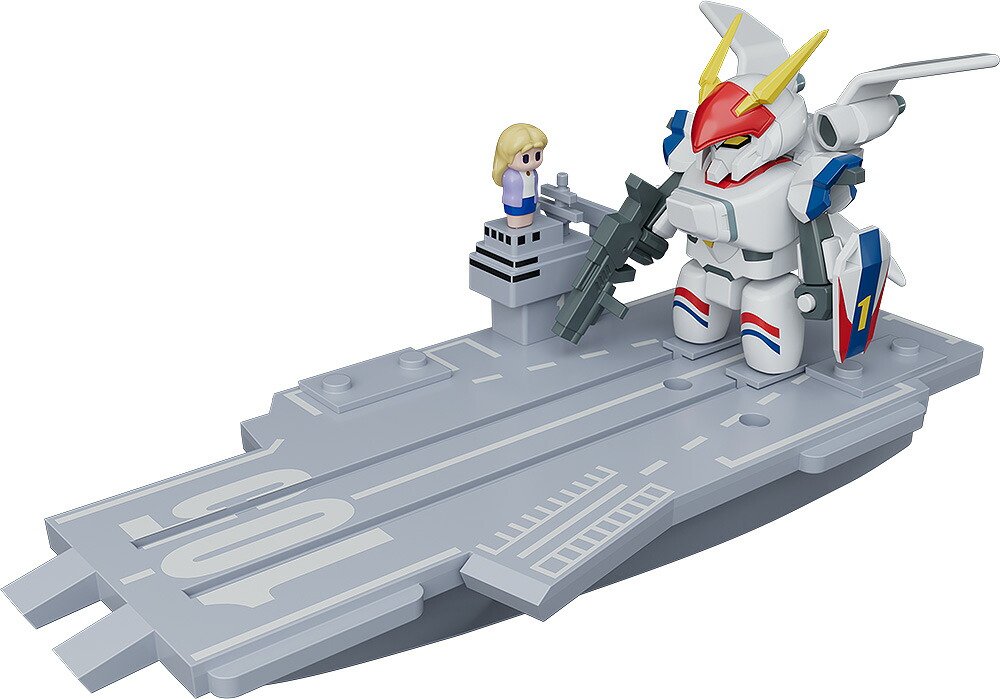 グッドスマイルカンパニー 機甲戦記ドラグナー BRICKROID ドラグナー1(Opening ver.)&空母セット プラスチック製 塗装済み可動フィギュア ノンスケール 専用台座付属 ドラグナー1全高約50mm 空母全長約175mm