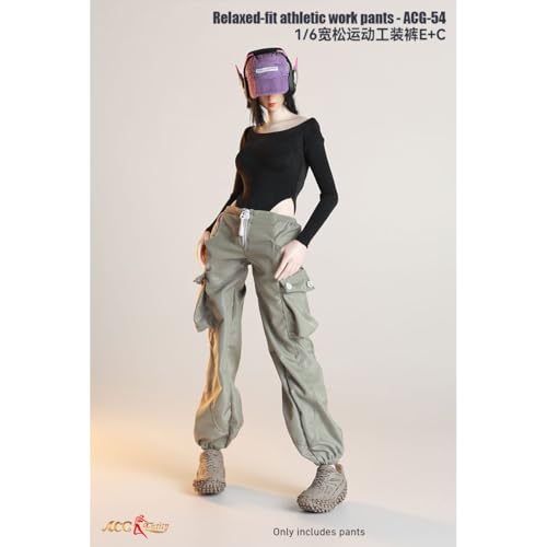 HiPlay JIAOUDOLL 1/6 ルーズスポーツカーゴパンツ ACG-54C グリーン 女性 フィギュア用 服 洋服 セット