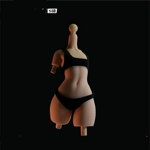 1/12 骸体 フレームボディ可動素体 シリコン肌 13+可動箇所 3MIM汎用ジョイント S/L/XL体型 クリエイター向け基本美術素体 シームレス素体 ボディ アクションフィギュア 置物 おもちゃ プレゼント (黒服, S) [並行輸入品]