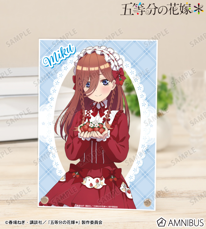 描き下ろし 中野三玖 ショートケーキイメージコーデver. A5アクリルパネル