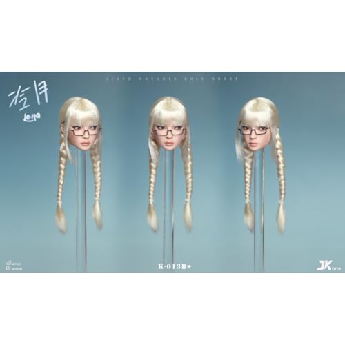 HiPlay JKTOYS 1/6 アジア美女ヘッド 冷月 可動眼 ヘッド+眼鏡 K-013B+ ドール用 頭 塗装済み