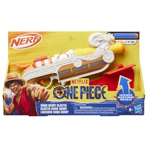 ハズブロ（Hasbro）ナーフ NETFLIX ワンピース ゴーイング・メリー号 ブラスター 、クリップオン・ホルスター、ナーフエリートダーツ8本付属、Netflxドラマシリーズ、子供向けおもちゃ＆ギフト、対象年齢8才以上 G2979 正規品