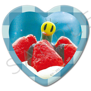 「ニャッキ！」 ハート型缶バッジ デザインD