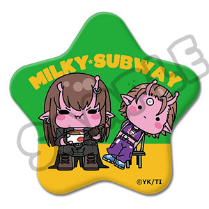 アニメ『銀河特急 ミルキー☆サブウェイ』 星型缶バッジ(mochocho) MJ(アカネ・カナタ)
