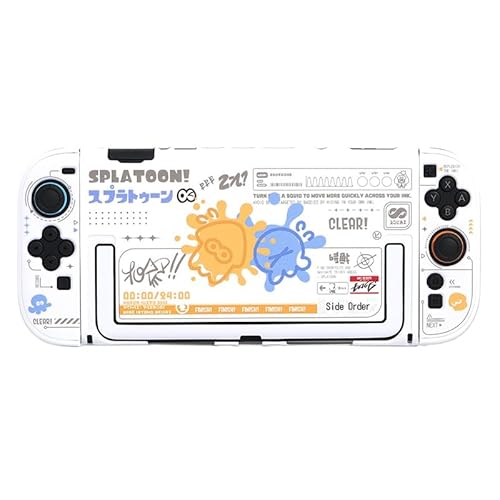 [YAYANA]スプラトゥーン for Switch 2収納ケース ゲーム機保護カバー ドーディング収納バッグ防塵ベース 大容量 スイッチ収納バック 保護カバー 防塵防汚防水 耐衝撃 旅行用 (白い保護ケース)